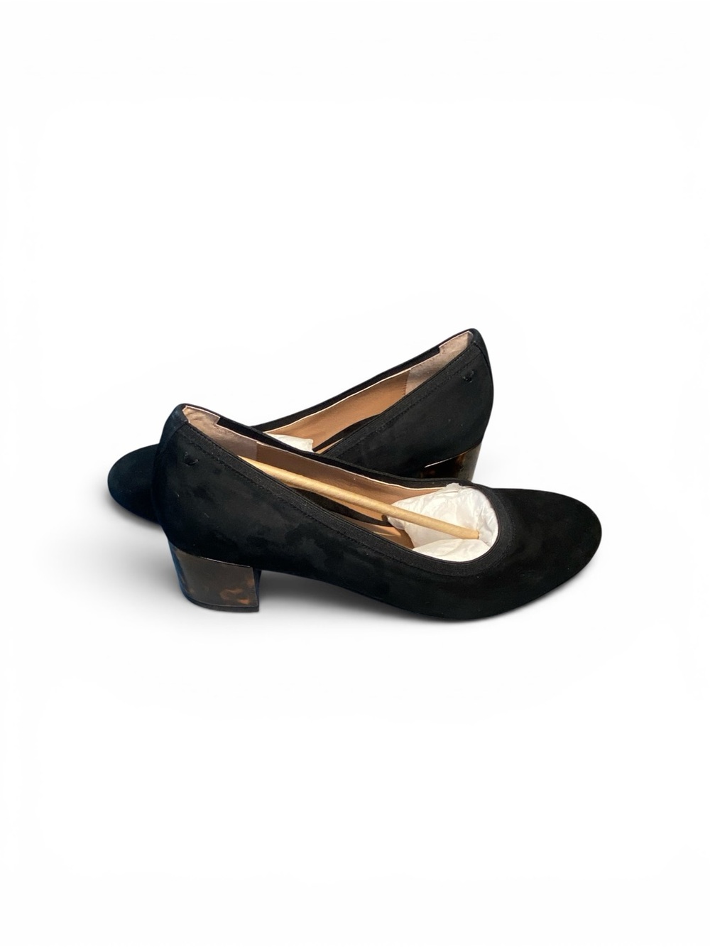 Vionic Black Suede Low Block Tortoise Heel Pumps - Picture 9 of 11